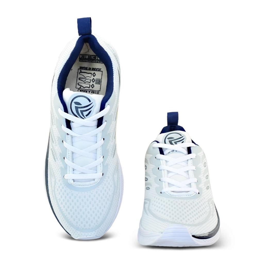 Tenis Masculino Escolar Academia Original FREEDOM Corrida Caminhada Lançamento BRANCO e AZUL — imagem 2 de 2