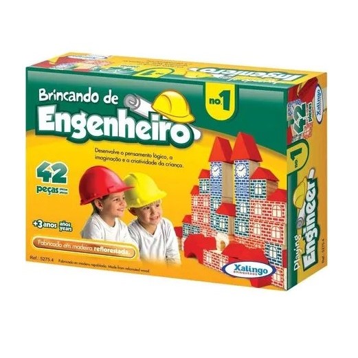 Brincando de Engenheiro N°142 Peças Madeira Xalingo 52754