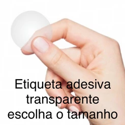 1.000 Etiquetas Adesivas Transparentes Redonda Escolha a Medida