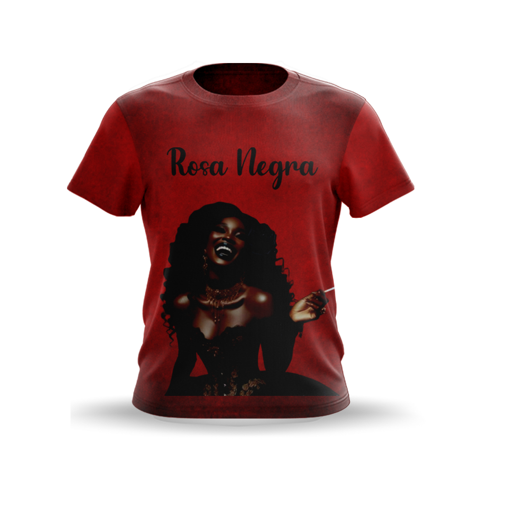 CAMISETA ROSA NEGRA UMBANDA & CANDOMBLÉ - TECIDO DRYFIT - SUBLIMADA - COD.045