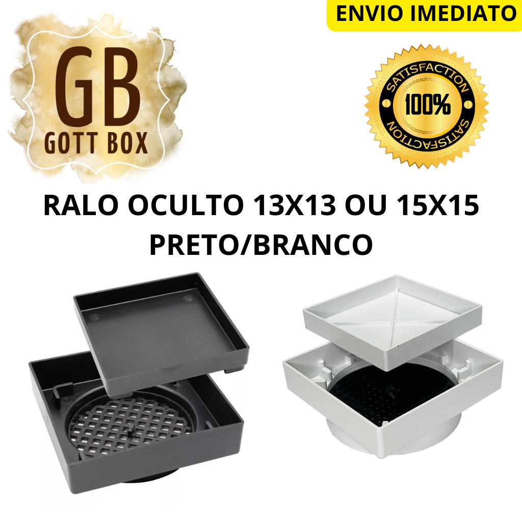 Ralo Oculto 10x10 13X13 15x15 Seca Piso Porcelanato Inteligente Invisível Tela de Proteção Branco Pt