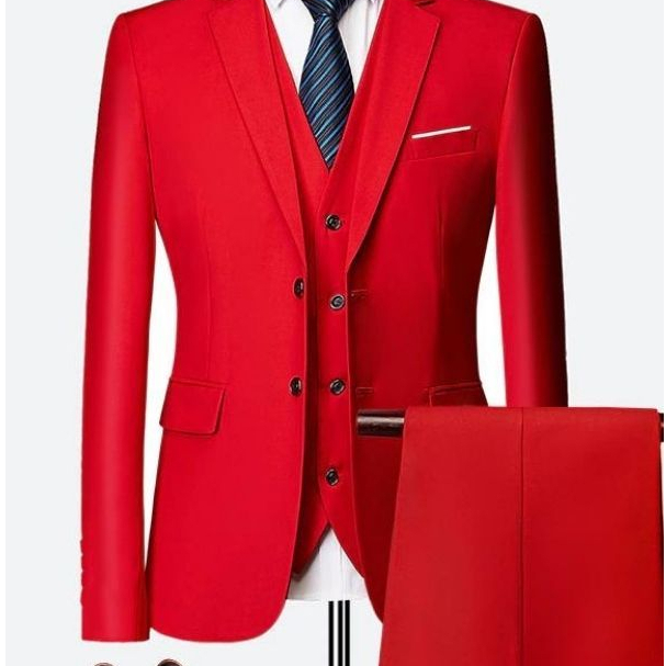 Terno Masculino  Vermelho Slim corte italiano