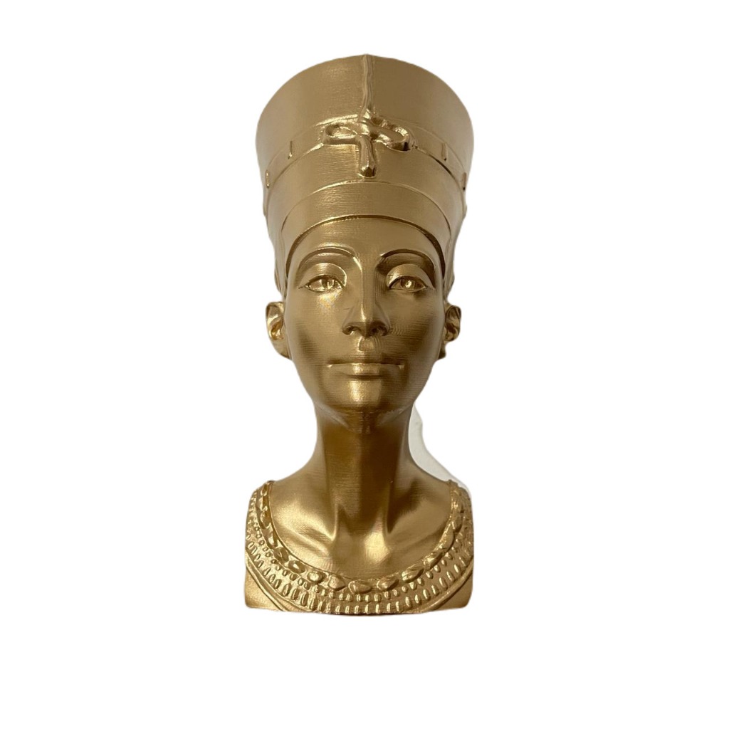 Estatueta Egípcia "Escultura Nefertiti Dourada – Decorativa em ABS 3D Egito Antigo