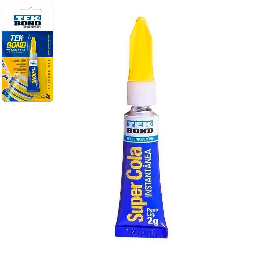 Cartela Adesivo Super Cola Tek Bond Uso Geral Cola Tudo Blister 12 Unidades 2g