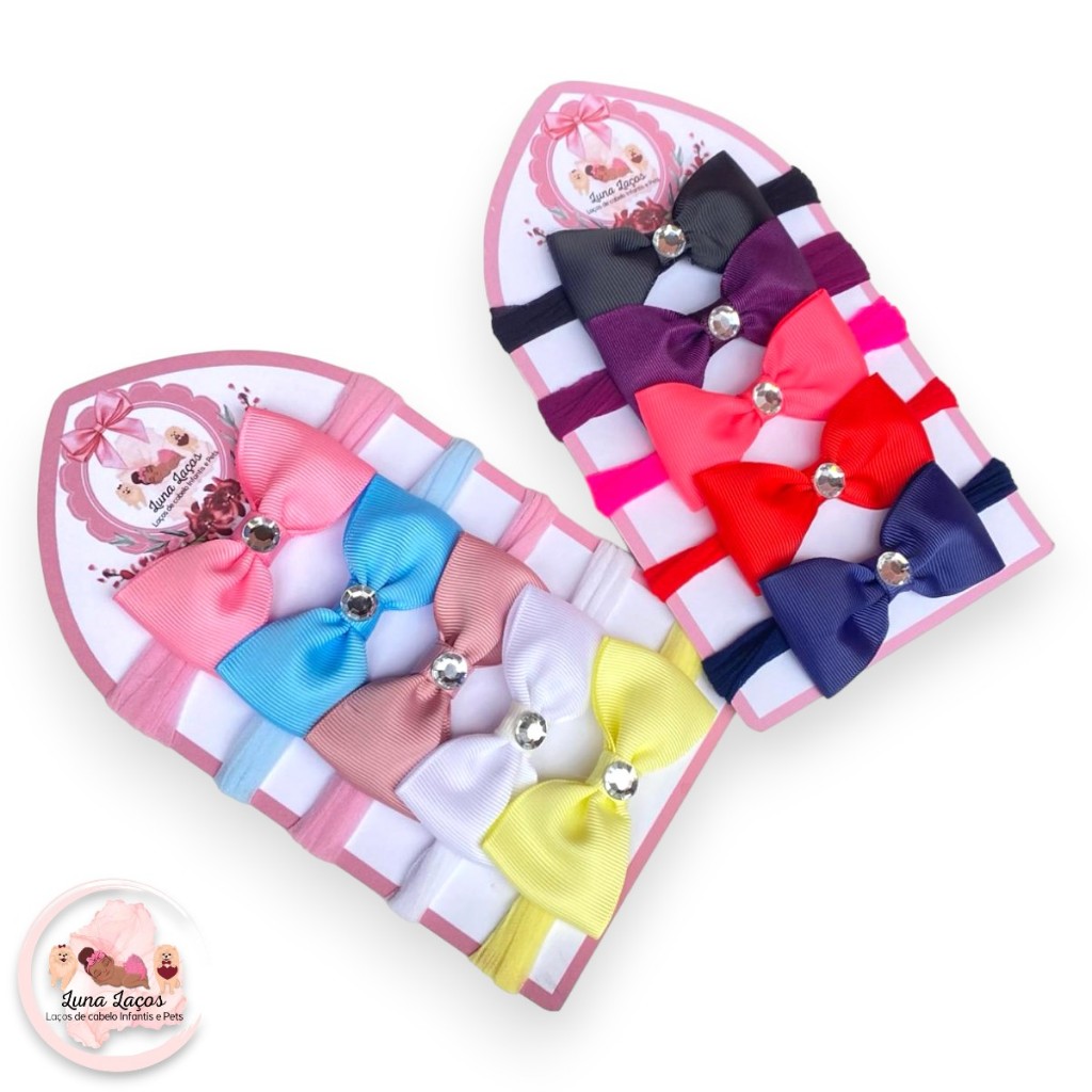 Kit 10 Lacinhos de Bebê Faixinha Maternidade Tiarinha Marca Famosa RN Liso em Oferta na Shopee