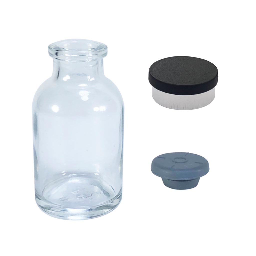 Frasco Penicilina 20ml C/ Borracha E Selo Flip Off (20 Unid)