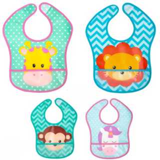 Babador Com Bolso Impermeável  Animal Fun - Buba em Oferta na Shopee