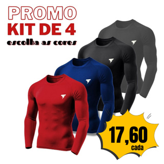 4 Camisa Térmica Proteção Uv 50+ Segunda Pele Camiseta Blusa Malha Fria Unissex Academia Manga Longa em Oferta na Shopee