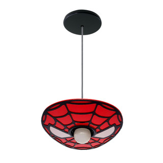 Lustre Pendente Infantil Homem Aranha - Quarto Menino Menina Bebê Spider Man Vermelho Preto Herói