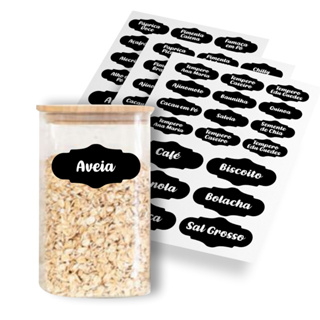 Etiqueta Adesiva Para Potes De Tempero Grãos Condimentos Cor Preto - 60 Etiquetas em Oferta na Shopee