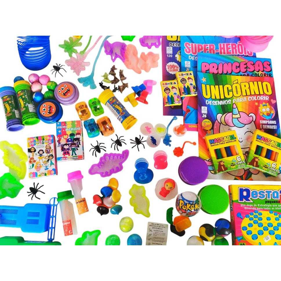 Oferta Kit 100 Prenda Festa Criança Brinquedo em Oferta na Shopee