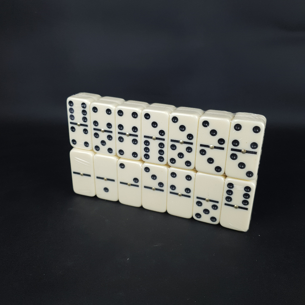 Dominó de Osso 12mm C/ 28 Peças na Caixa de Lata.