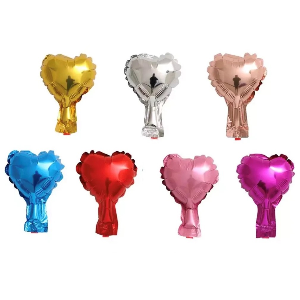 50 Balão Coração Metalizado 5 Polegadas 10cm Decoração Cesta Floricultura REF C90126