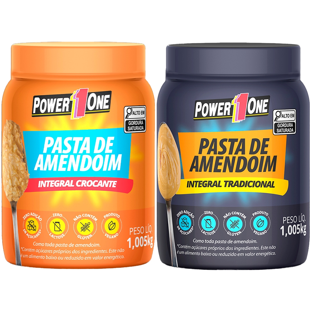 Kit 2x Pasta De Amendoim Power One 1kg Cada