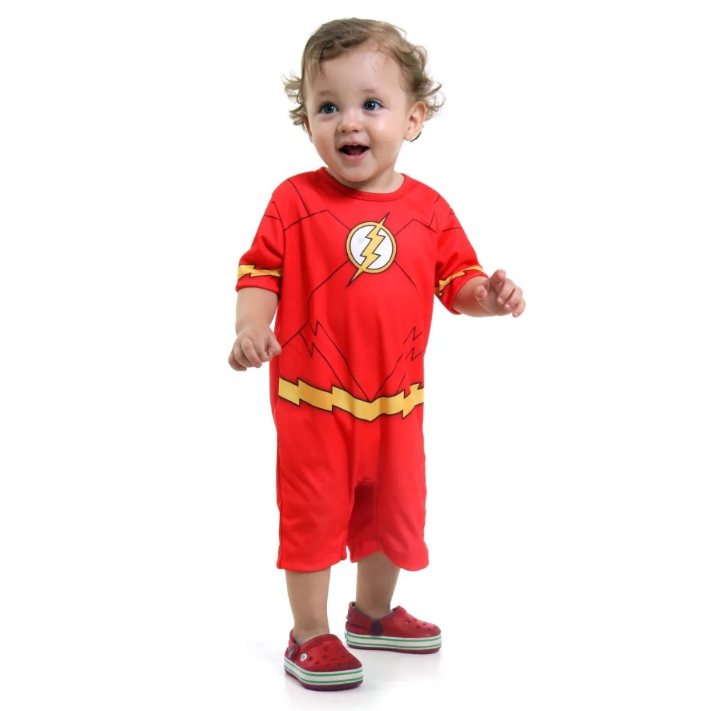 Fantasia do Flash Bebê Roupa do Flash Macacão 1 e 2 anos Sulamericana 912280