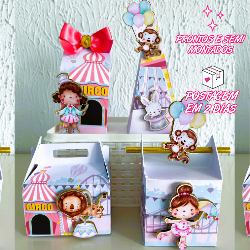 Kit Festa Circo Rosa | Personalizados | lembrancinhas | festa infantil | aniversário