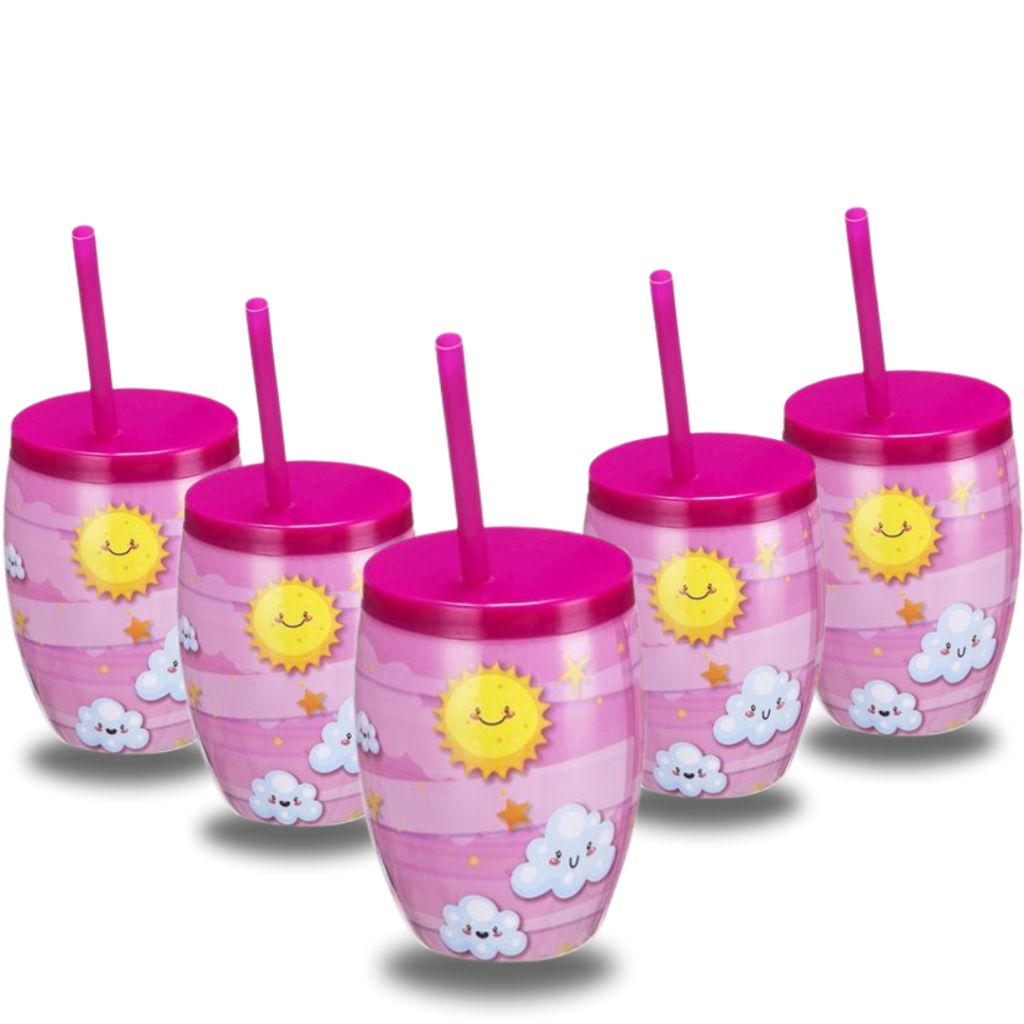 Copo Nuvem Festa Plástico Com Canudo 650 ML Injetemp
