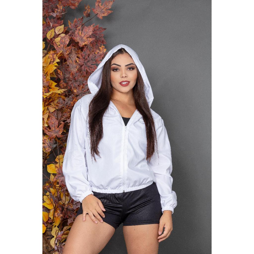 CORTA VENTO tactelFeminina com toca  tendência de hoje estampada refletiva em Oferta na Shopee