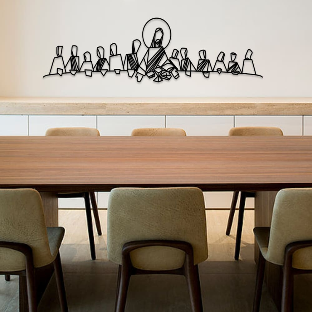 Quadro Religioso Releitura Santa Ceia Decoração Sala De Jantar Mdf em Oferta na Shopee