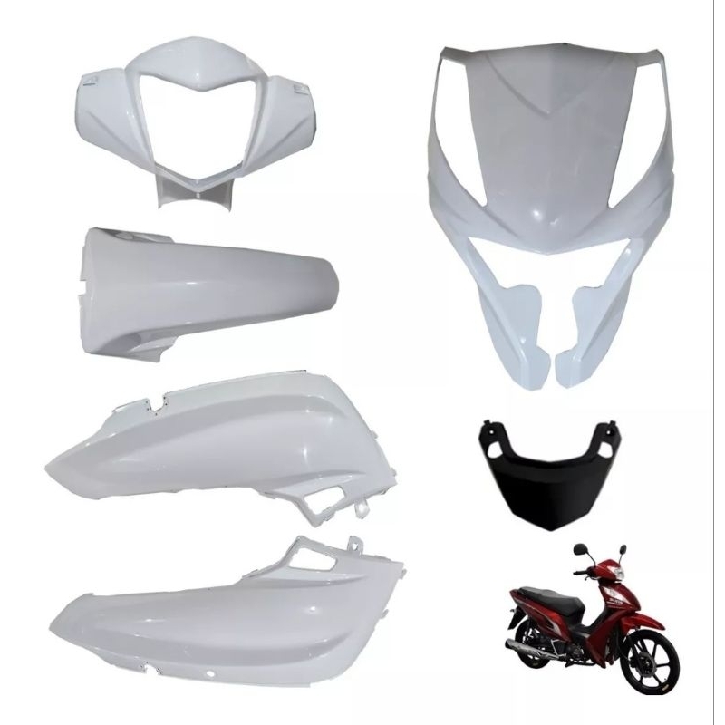 kit carenagem shineray jet 50cc sport 2012 até 2016 branca
