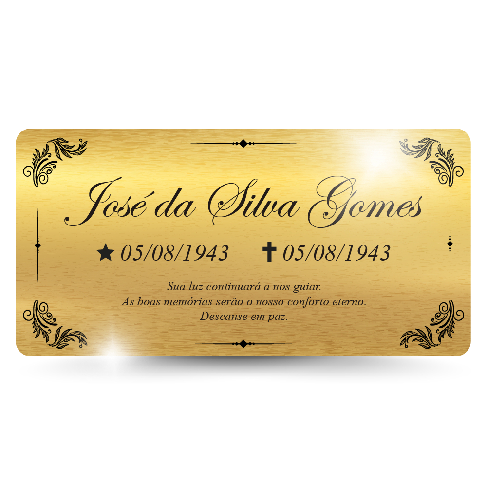 Lapide para Túmulo Metalizada Cemitério  em ABS Jazigo Personalizado em Oferta na Shopee