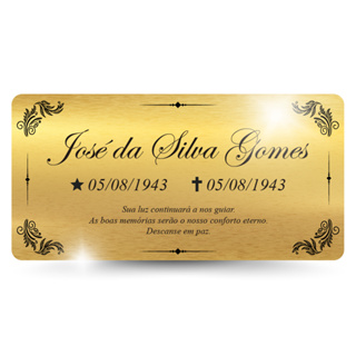 Lapide para Túmulo Metalizada Cemitério  em ABS Jazigo Personalizado em Oferta na Shopee