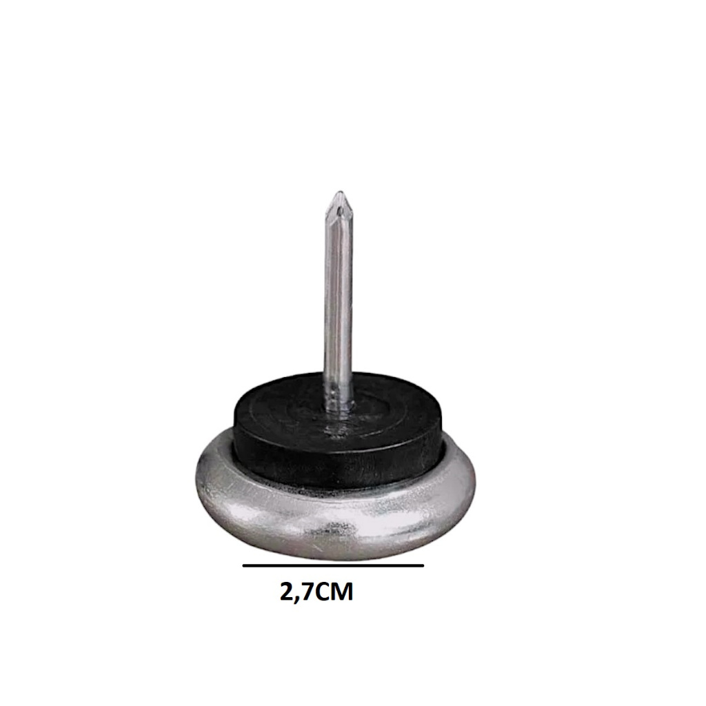 Sapata prego pé deslizante para móveis base 2,7cm