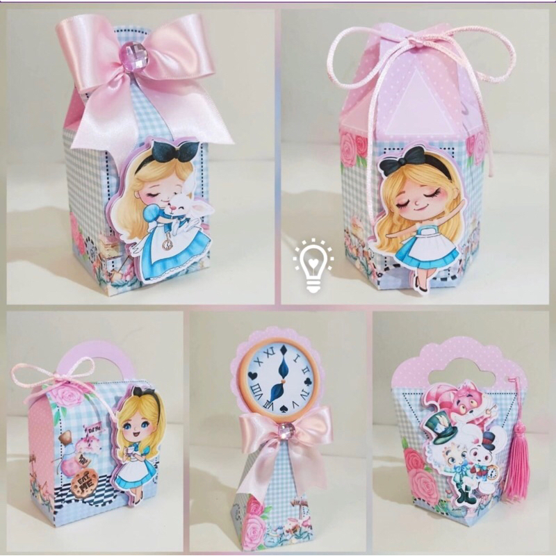kit Festa PEGUE E MONTE caixinhas personalizadas/Lembrancinhas/aniversário/Alice no país das maravilhas