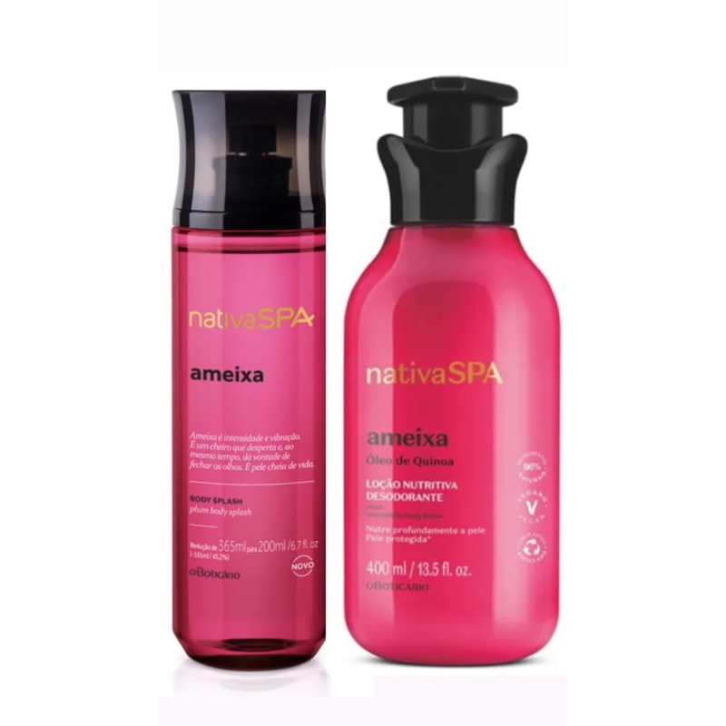 AMEIXA NATIVA SPA; BODY SPLASH AMEIXA 200ml+HIDRATANTE AMEIXA 400ml O Boticario