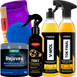 Kit Foxy Desengraxante V-Mol Shampoo Tok Final Cera Carnaúba Rejuvex Vonixx