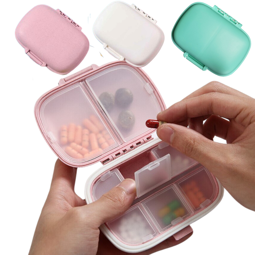 Caixa Porta Comprimidos e Suplementos Semanal Diário Seguro em Oferta na Shopee