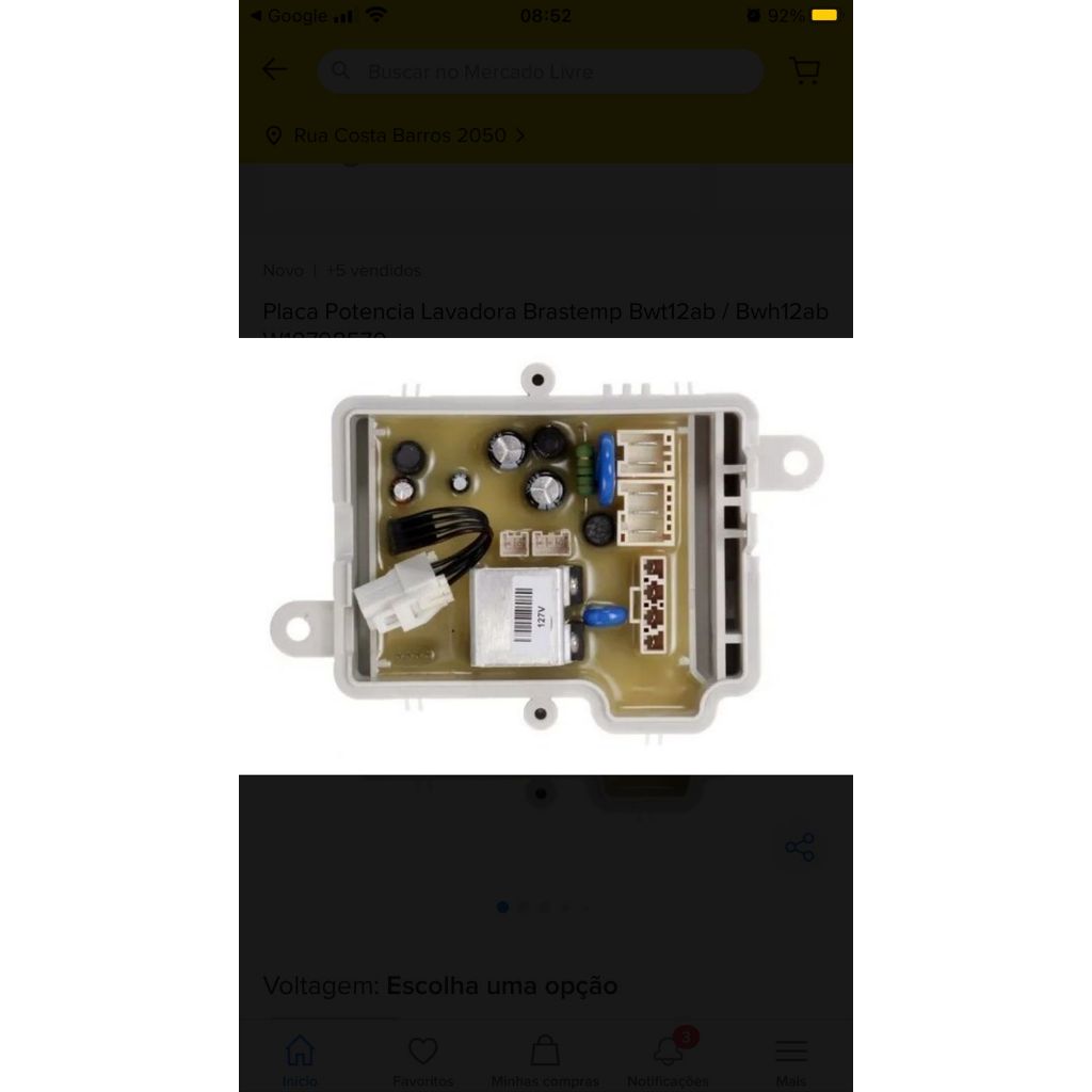 Placa Potencia Lavadora Brastemp Bwt12ab / Bwh12ab w1062772/W10798570
