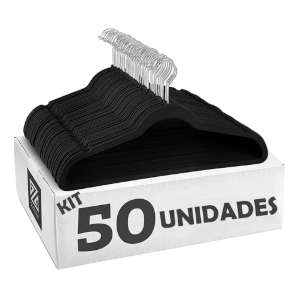 Kit Cabides Veludo Para Roupas Adulto 50 Unidades Fino Resistente
