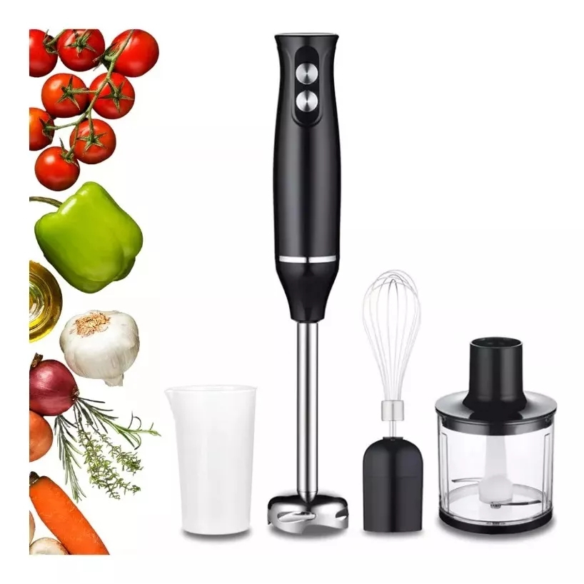 Mixer Elétrico 4 em 1 – Processador, Misturador, Moedor de Carne, Alimentos, Vertical, Multiprocessaddor, Mini Liquidificador de Mão Gourmet