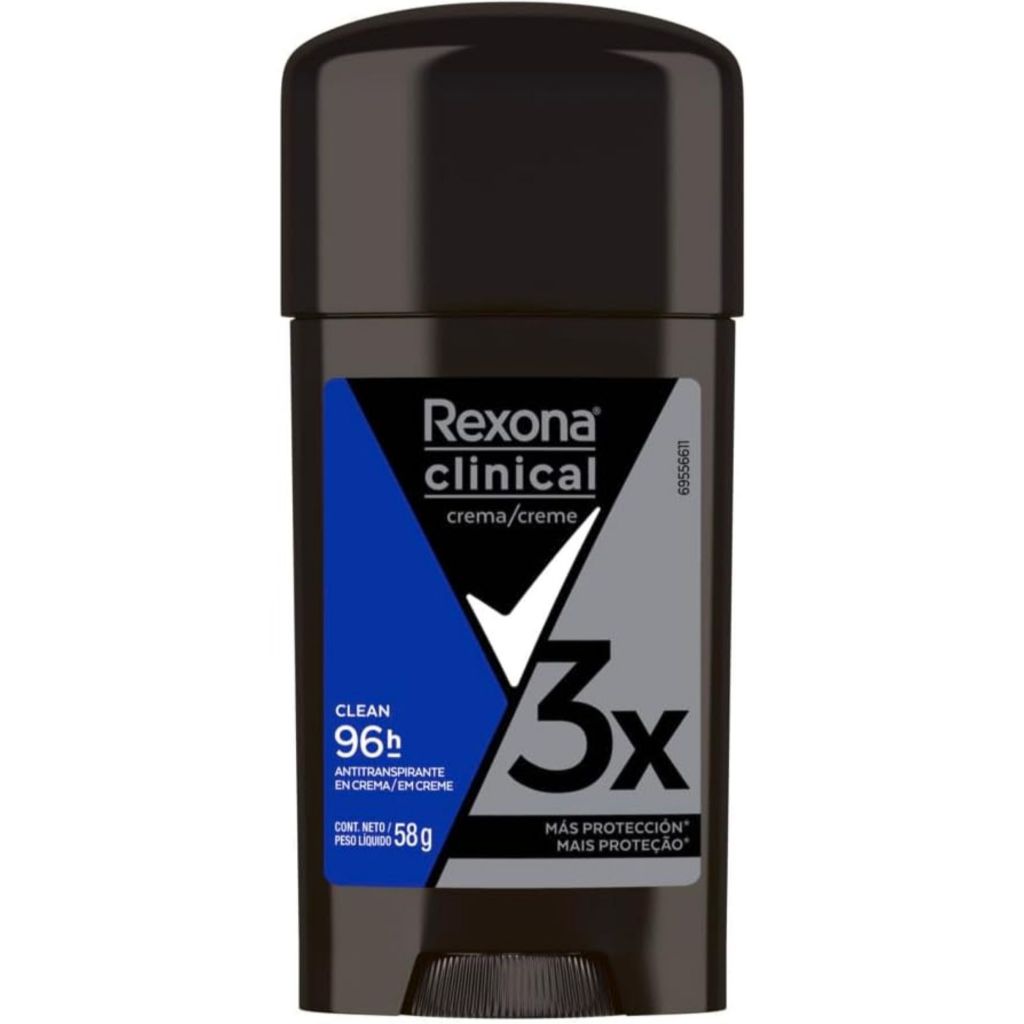 Rexona Clinical Desodorante Creme Clean Masculino 58g