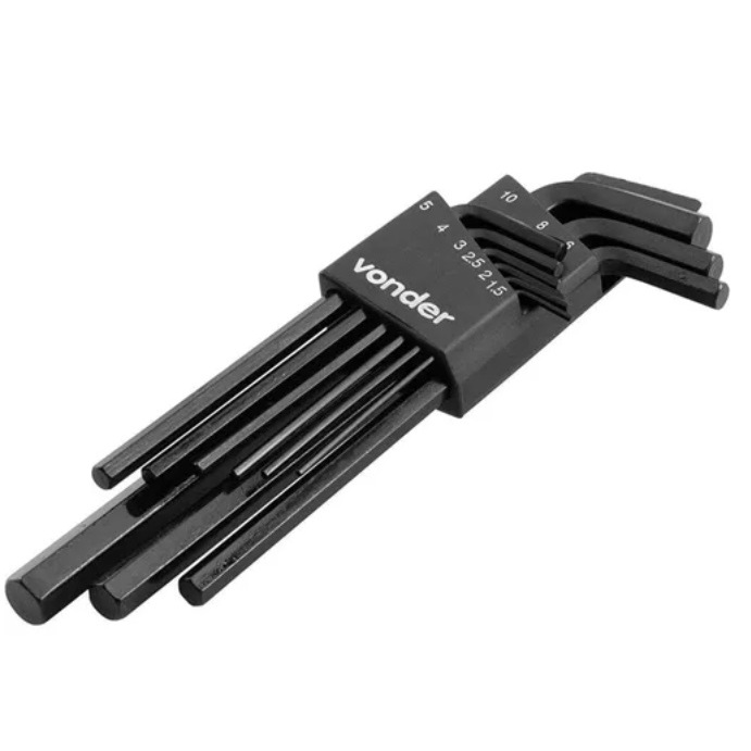 Jogo De Chave Allen 1,5mm A 10mm 9 Peças Longa Crv Vonder em Oferta na Shopee