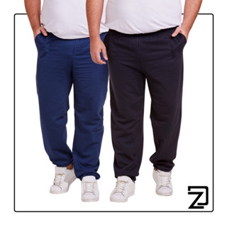 Kit 2 Calça Moletom Masculina Com Punho Plus Size em Oferta na Shopee
