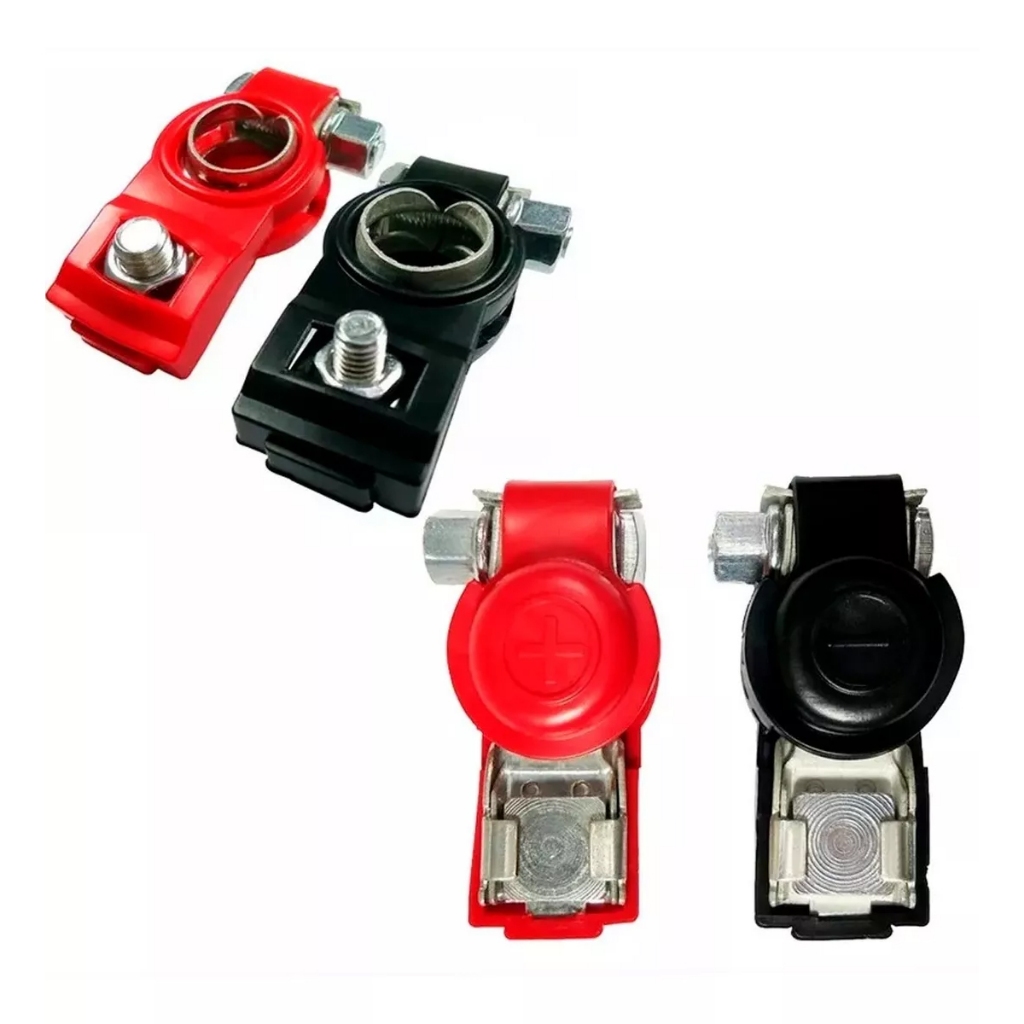 Terminal de Bateria Com Isolador Automotivo Cabos 10,00 a 25,00mm Kit 02 Unidades