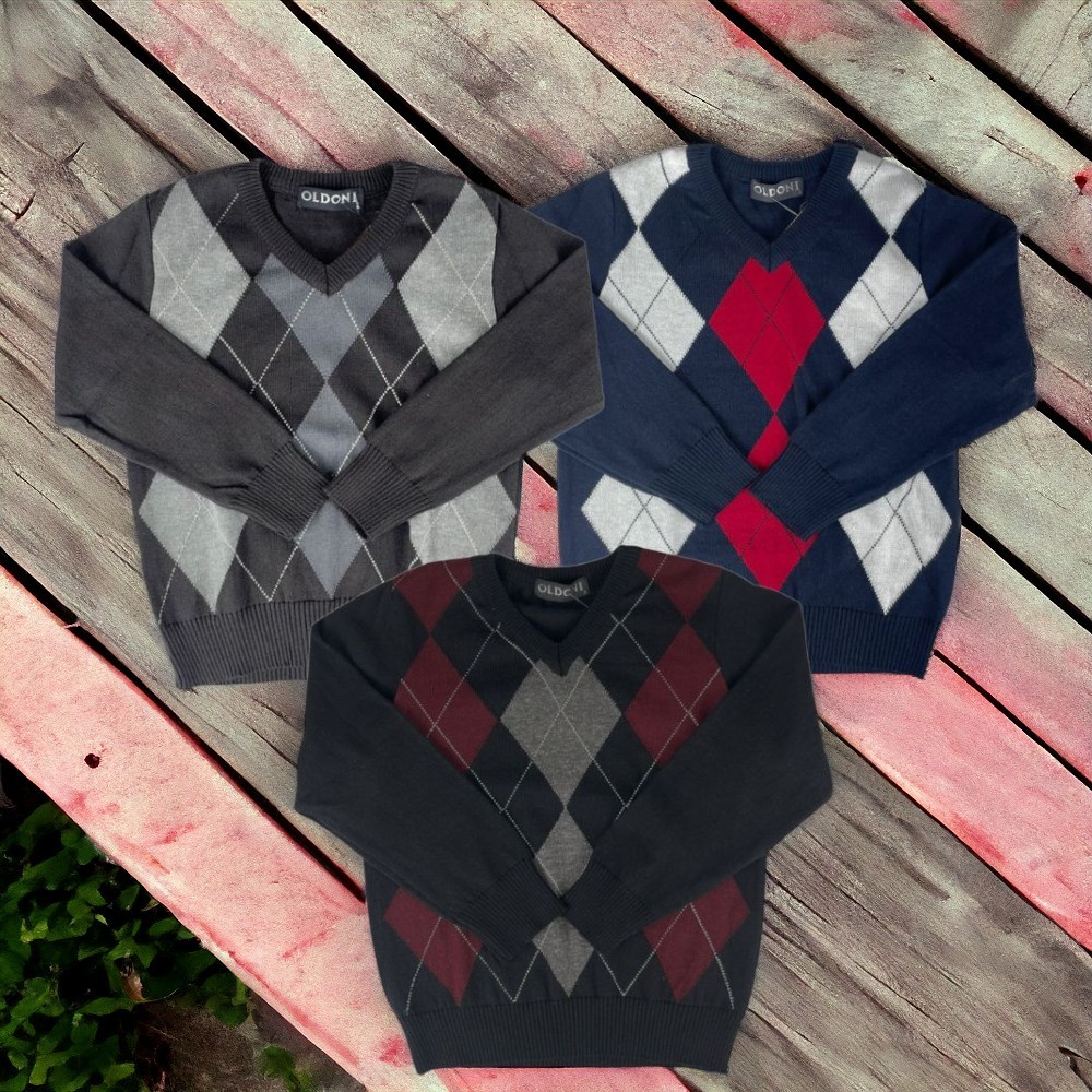 Blusa Sueter Para Criança Gola V Para Usar Com Camisa Manga Longa Quentinho Inverno