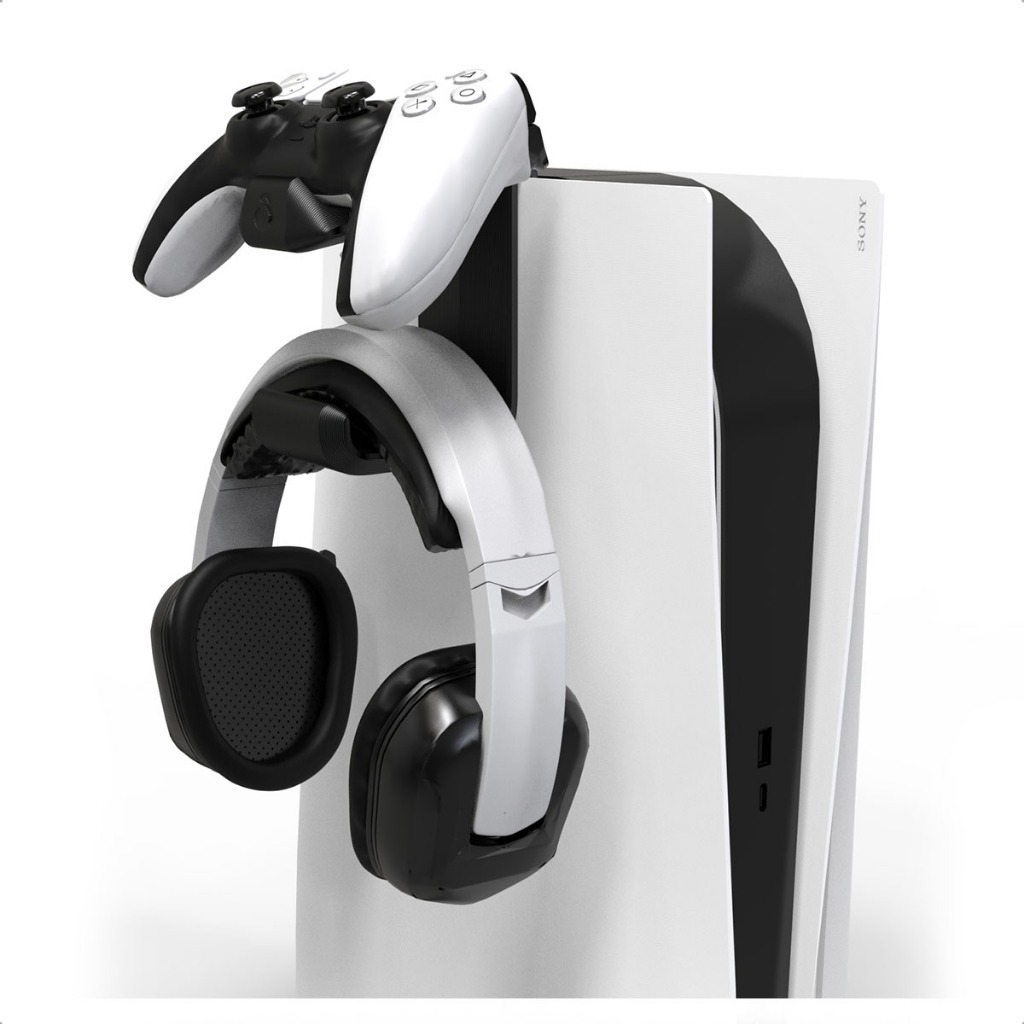 Suporte Clip Lateral para Controle e Headset Console Ps5 Playstation 5 Gamer