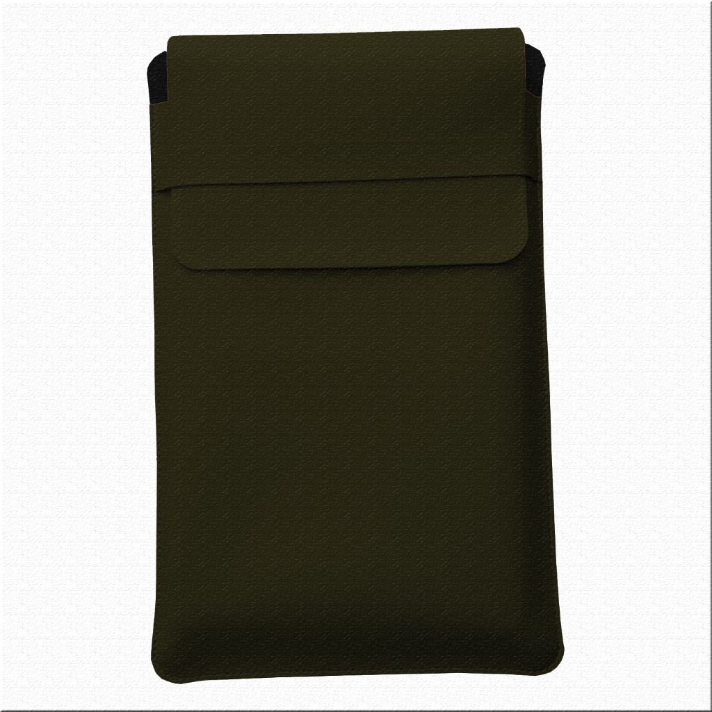 Luvas Pasta Case Capa Para Notebook Couro Sintético Verde Musgo Premium 13, 15,6 e 17