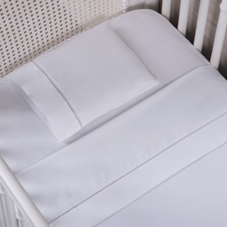 Lençol Berço 3 Pçs Ponto Palito Micro Percal 200 Fios Cor Branco Tecido Liso em Oferta na Shopee