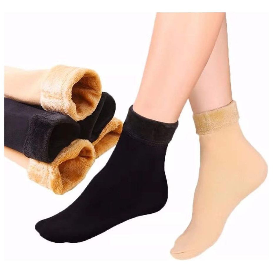 Kit Com 1,2, 3, 4 ou 6 Pares de Meia Térmica Feminina Forrada de Inverno Várias cores em Oferta na Shopee