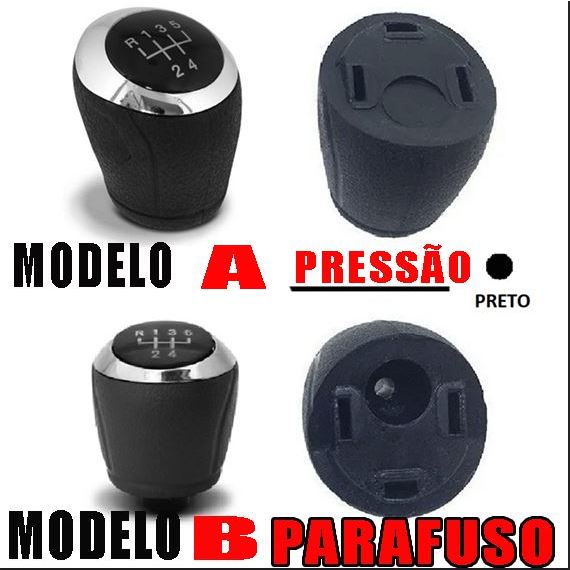 Manopla Bola de Câmbio Onix Spin Cobalt 2012 a 2020 Prisma 2013 a 2019 Sonic 2012 a 2014 Preto Encaixe