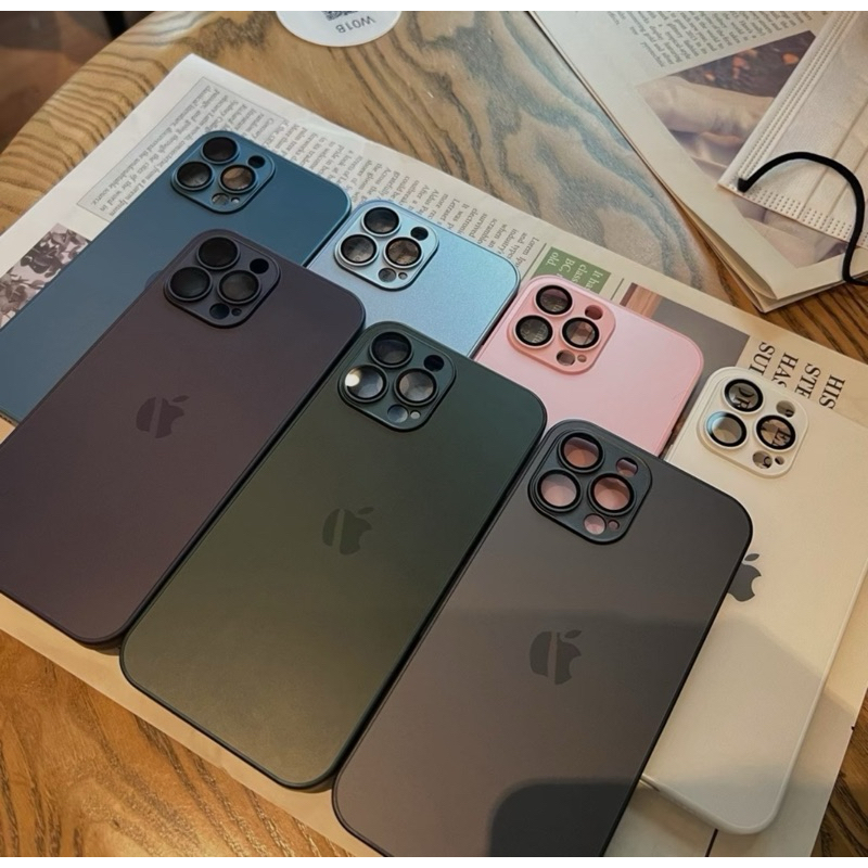 Capa capinha De Vidro Com megsafe AG GLAS  resistente antirisco fosca identifica ao iPhone roxa grafite branca verde em Oferta na Shopee