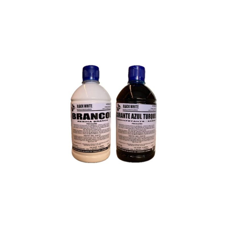 KIT :BRANCOL 500 ml + Corante Azul turquesa 500 ml