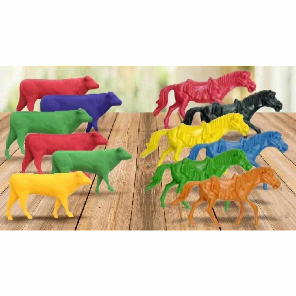20 BOI E 20 CAVALO BRINQUEDO PLÁSTICO BICHO ANIMAL MINIATURA SITIO FAZENDO MINIATURA
