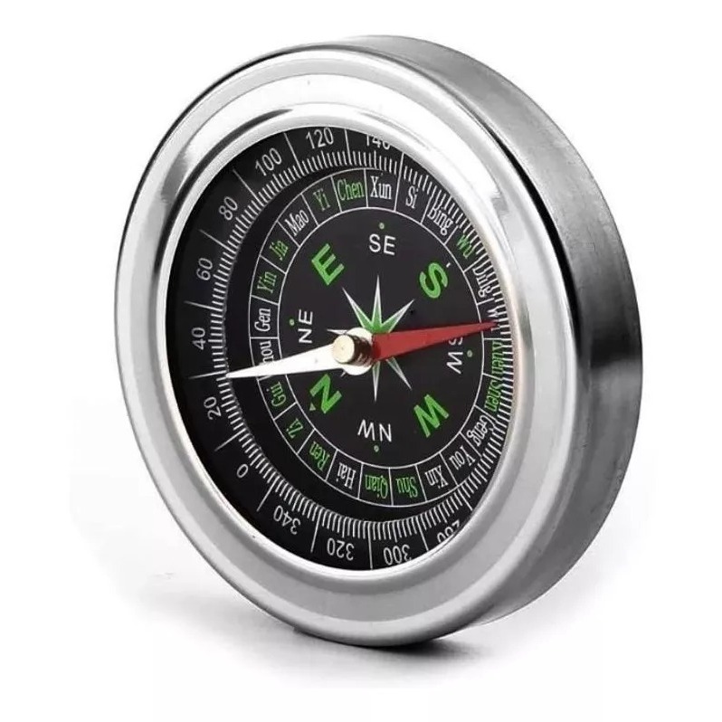 Bússola De Bolso Profissional Trilha Pesca Caça Camping Trilha Aço Inox
