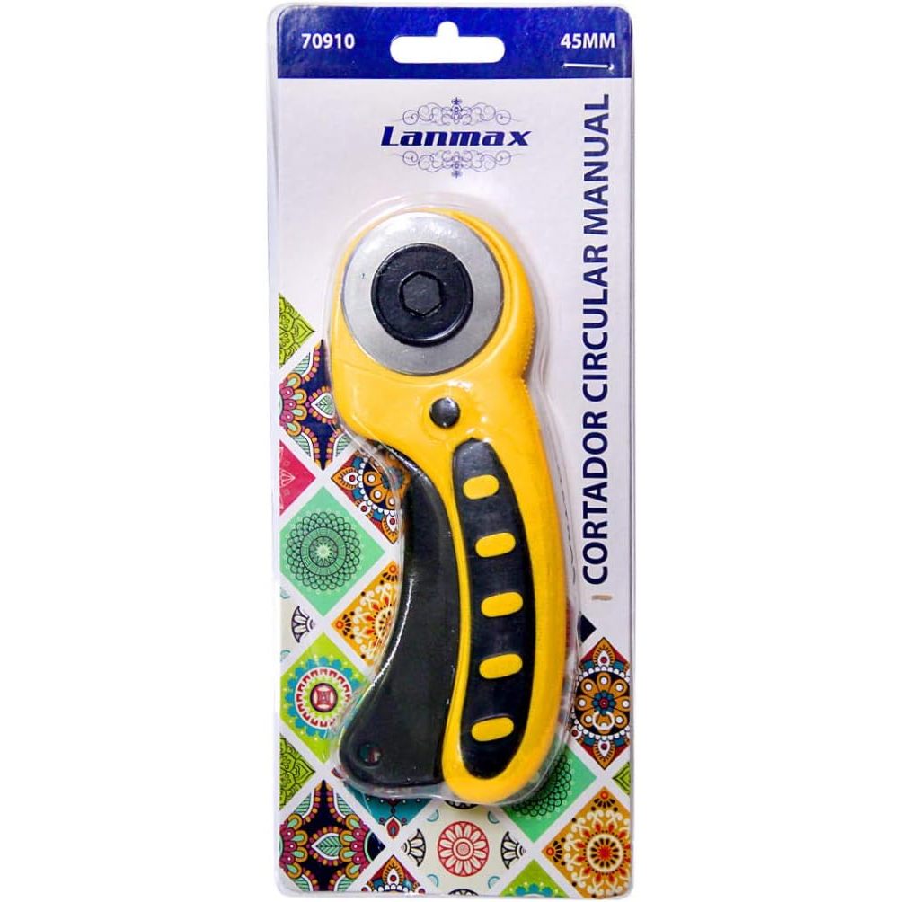 Cortador Circular 45MM Lanmax Papel Tecido Eva Patchwork Manual Aço Carbono Ergonômico e Confortável