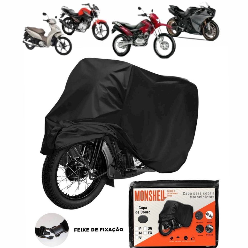 Capa Para Cobrir Moto Couro Impermeável Protege Sol Chuva Granizo Riscos em Oferta na Shopee